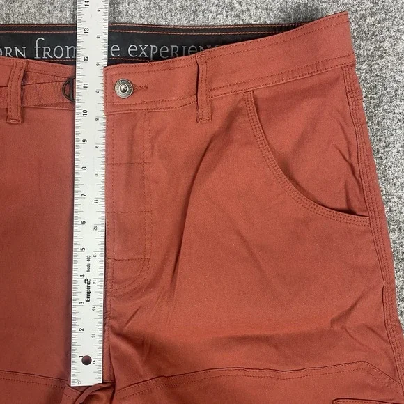 Prana Mens Zion Cargo Shorts 36 11" Inseam Orange Belted Hiking Outdoor $80 new - Picture 8 of 13